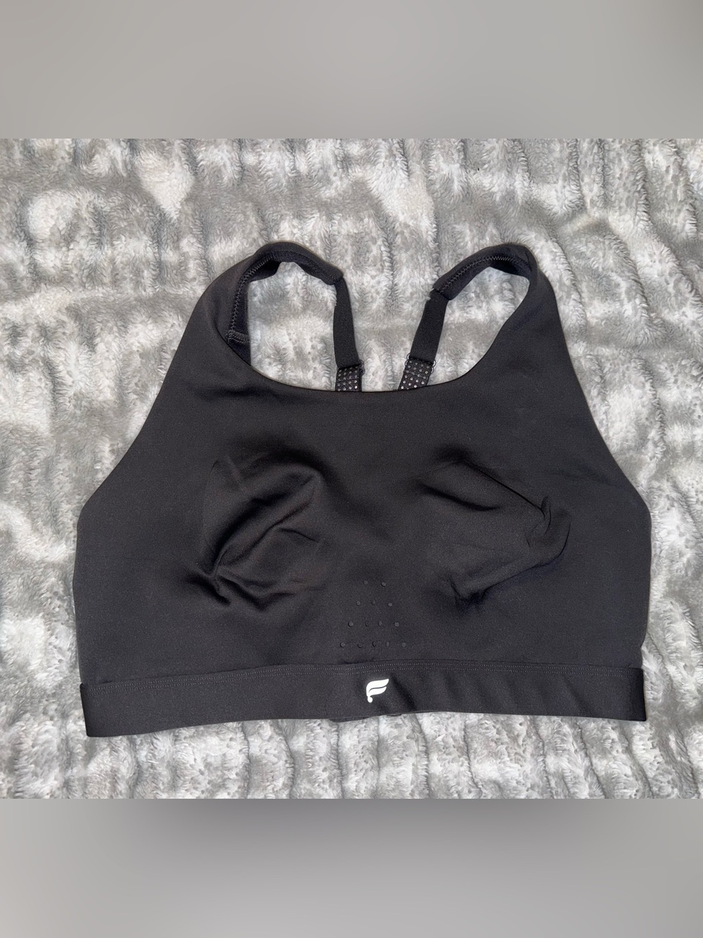 Fabletics Black High-Neck Seamless Sports Bra